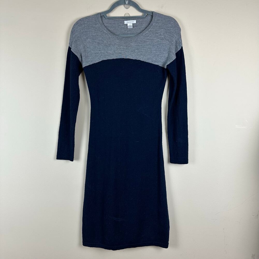 Garnet Hill 100% Merino Wool Sweater Dress XS‎ Colorblock Quiet Luxury Old Money - Picture 2 of 7
